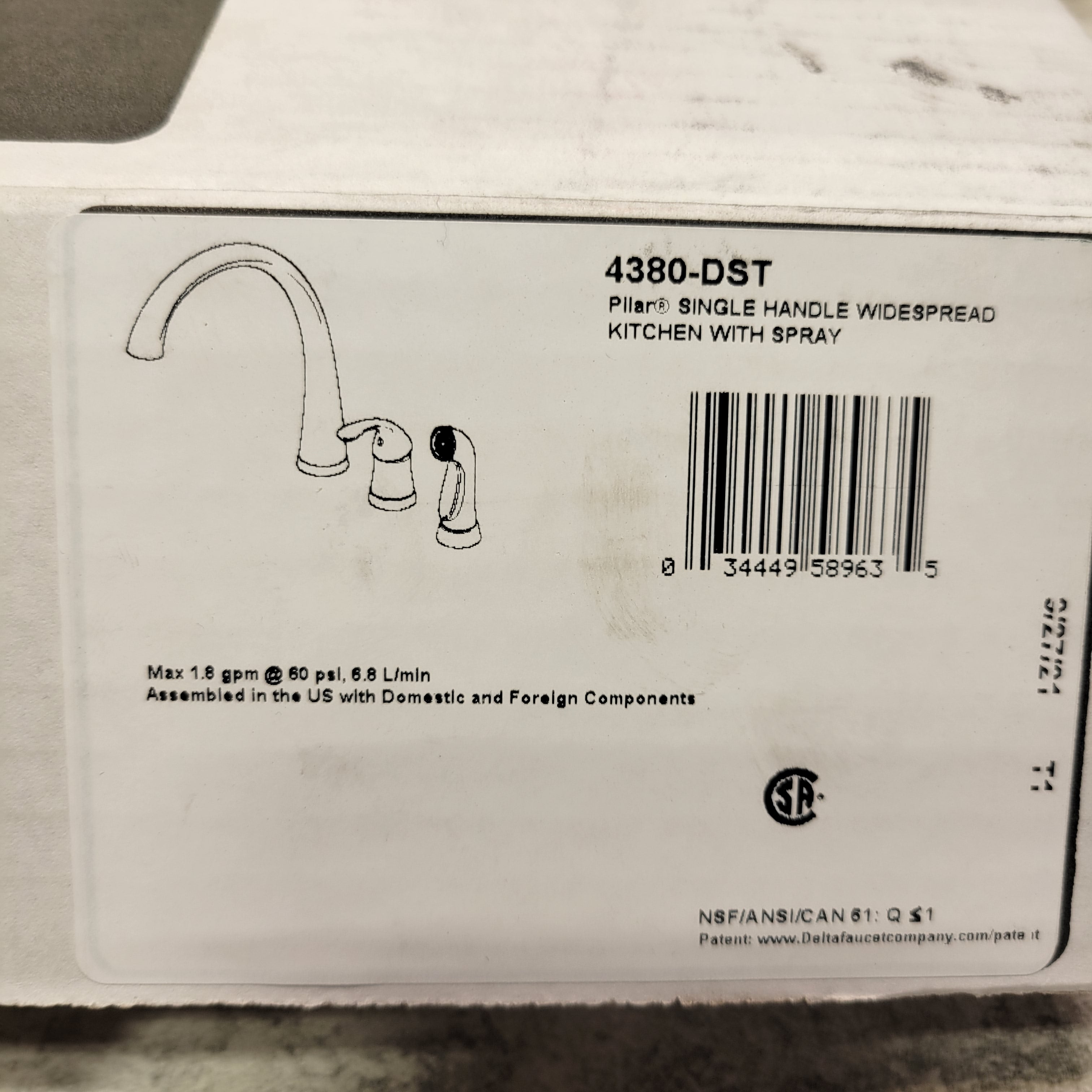 Delta Pilar Waterfall Kitchen Faucet, Side Sprayer, Chrome *READ DESCRIPTION* (7647249989870)